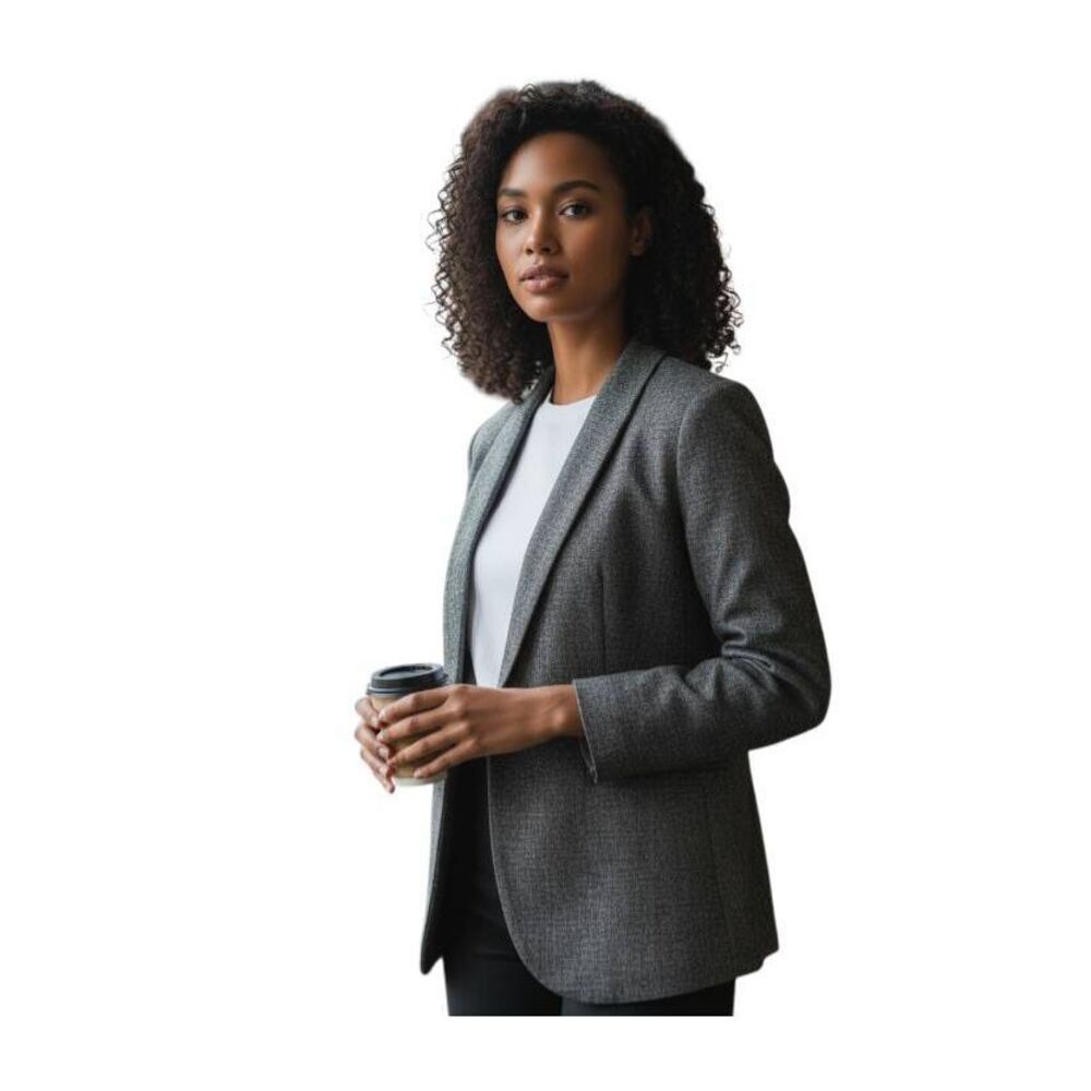 FOREVER 21 I LOVE H81 GRAY BLAZER SZ.S EUC.